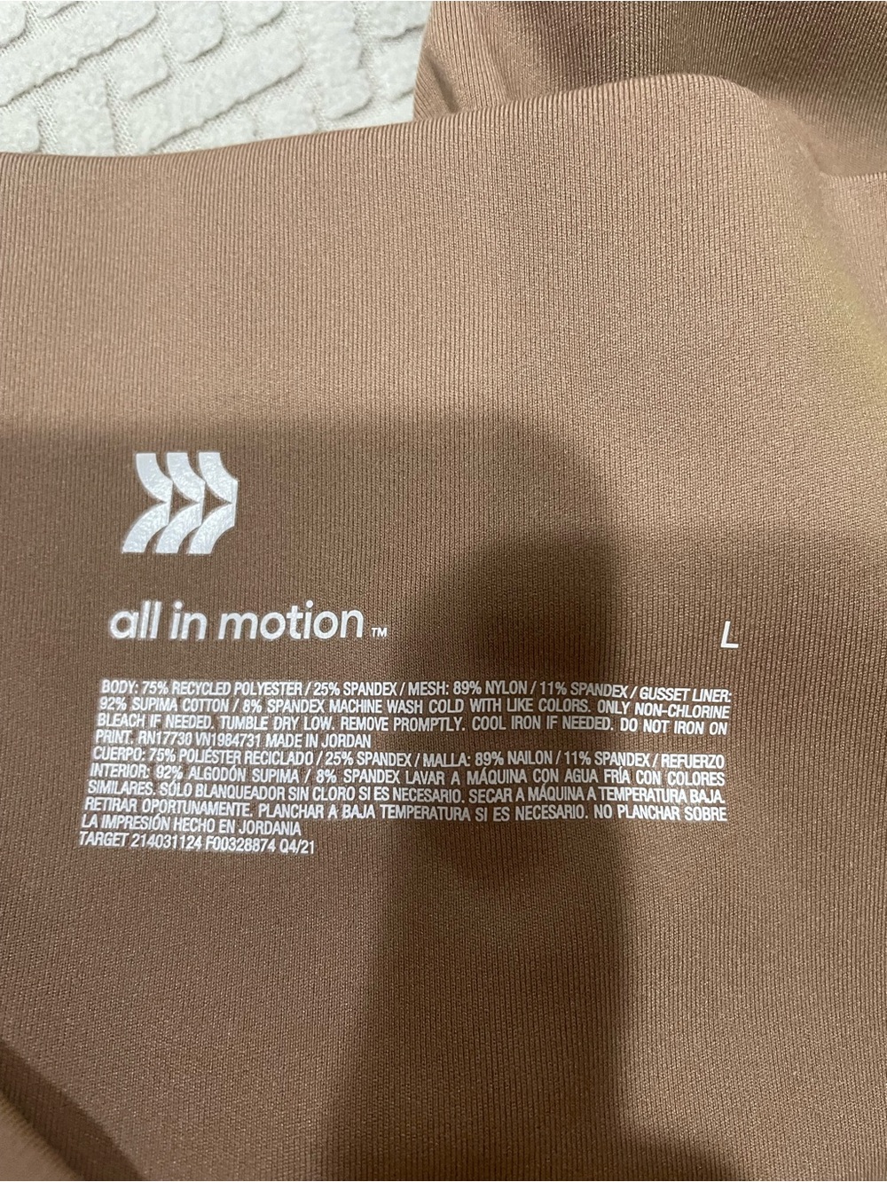 all in motion High-Rise Leggings in Taupe - Picture 3 of 6